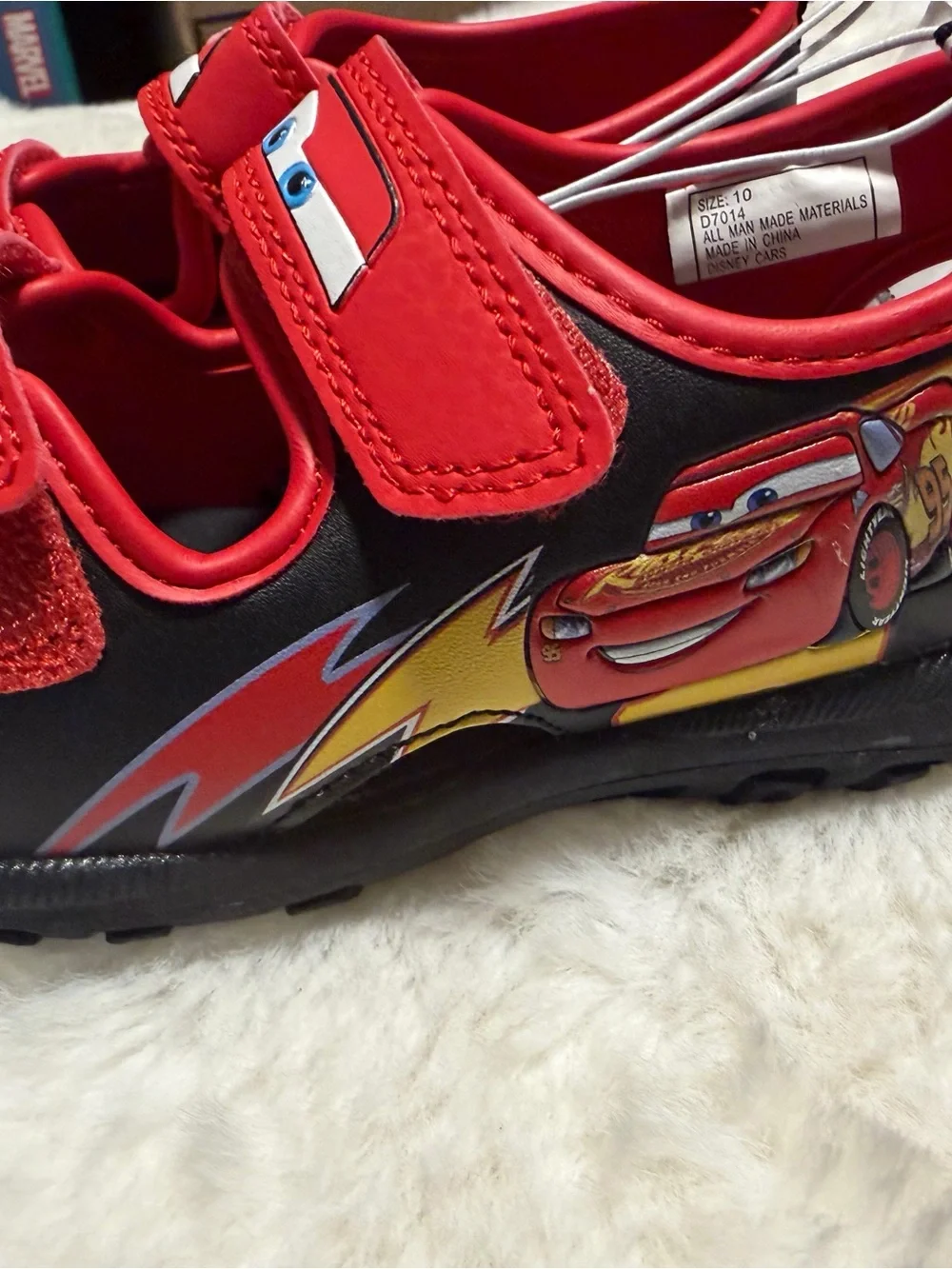 Disney Red Lightning McQueen Kids Sandals with Cartoon Face